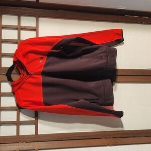 The North Face Black and Red Hooded Track Jacket Sz M